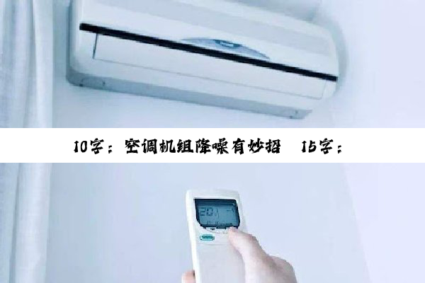 今日科普|10字：空调机组降噪有妙招
